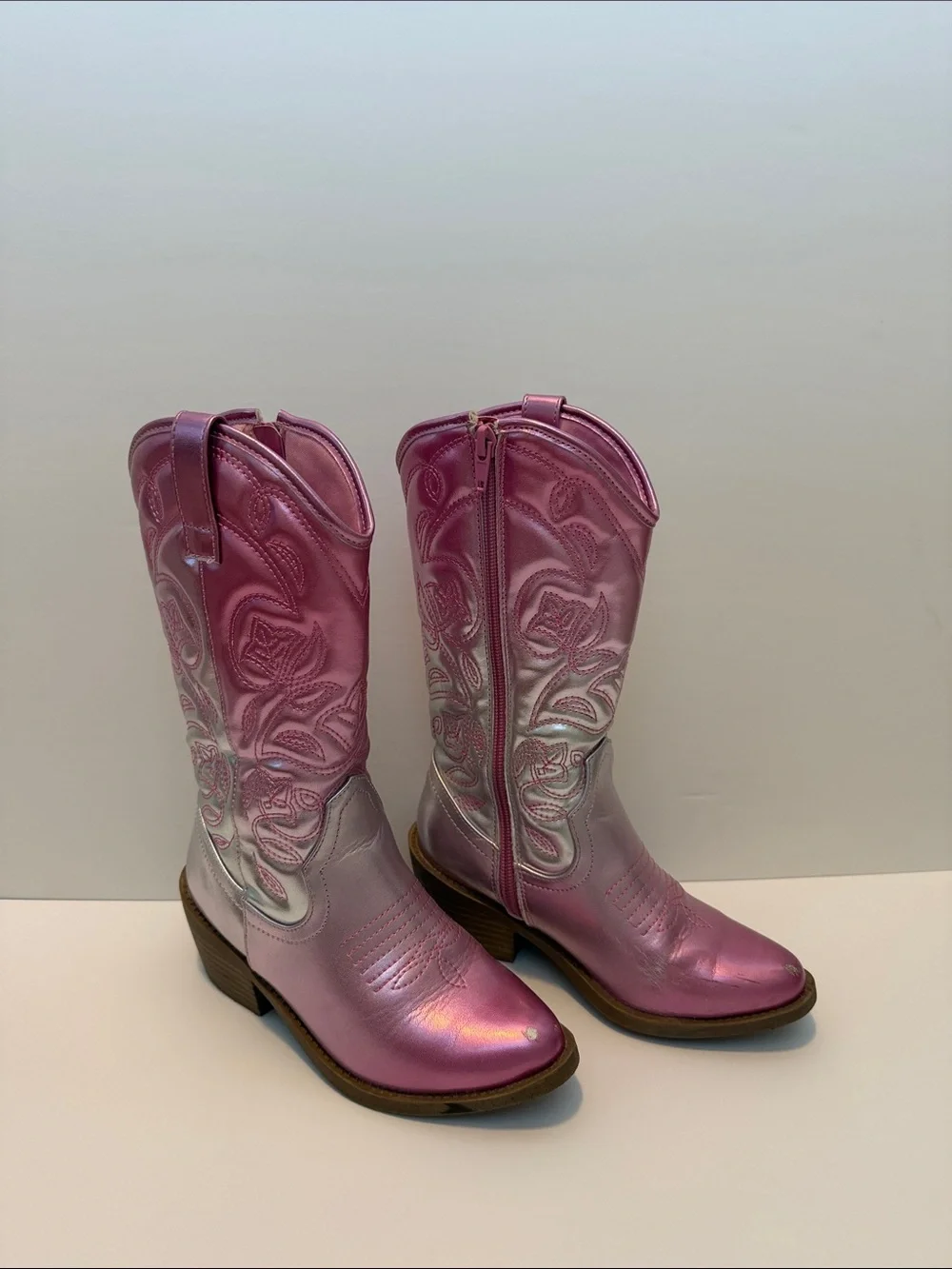 Steve Madden Pink Metallic Girls' Western Boots